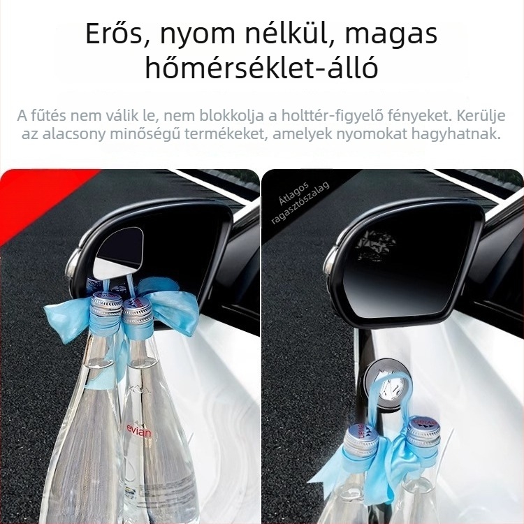 Autó hátsó tükröt kiegészítő, kerek holttér-tükör, 360° széles látószög, HD