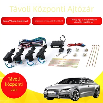 Univerzális autóriasztó távkapcsolós kulcs központi zár és csomagtartó nyitás funkcióval, 12V/24V, teljes réz motor