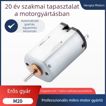 Mini sörtés DC motor elektronikai alkalmazásokhoz; alkalmas elektromos fogkefékhez, masszírozókhoz, RC játékokhoz és ventilátorokhoz; feszültség: DC 36V-ig; áram: DC
