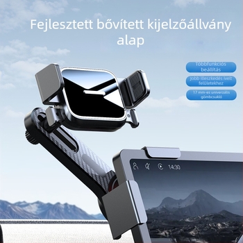 Autóba szerelhető telefontartó alumíniumötvözet alapzattal és automatikus záródással, navigációs tartó a központi kijelzőhöz