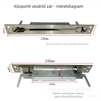 Ajtózár kapocs rejtett hornyokkal, fém, elektroplatált felület, modern minimalista stílus