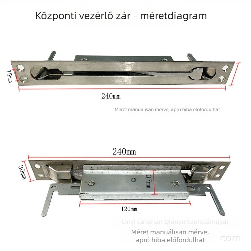 Ajtózár kapocs rejtett hornyokkal, fém, elektroplatált felület, modern minimalista stílus