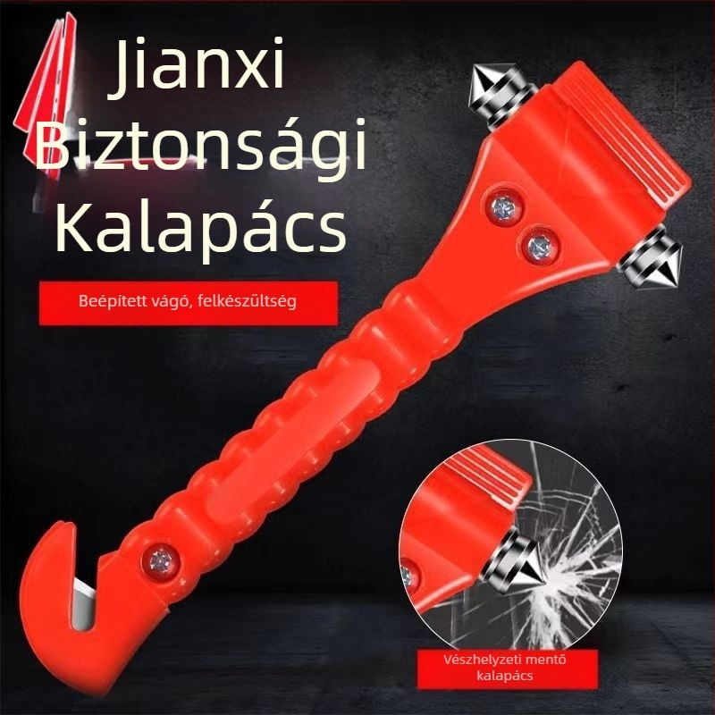 Autó kétfunkciós biztonsági kalapács ablaknyitóval és vágóval, ABS és szénacél, 145 g, Zhejiang, testre szabható magáncímke