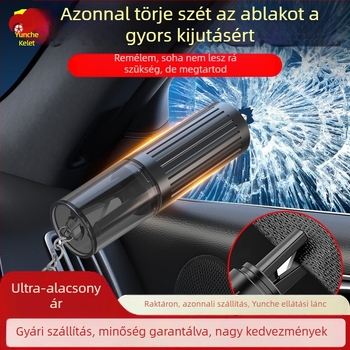 Autóvészhelyzeti csapó – Kétfunkciós üvegzúzó és biztonsági öv vágó – ABS műanyag, 40 g, Márka Cloud Car Industry