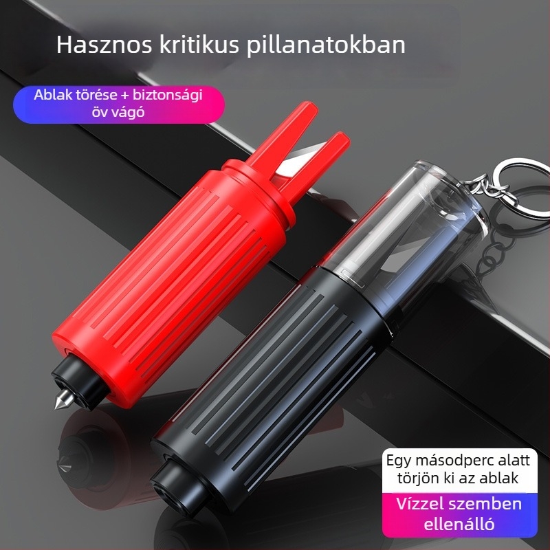 Autóvészhelyzeti csapó – Kétfunkciós üvegzúzó és biztonsági öv vágó – ABS műanyag, 40 g, Márka Cloud Car Industry