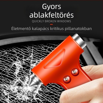 Autós biztonsági ütő és ablakbetörő (ABS műanyag; többfunkciós tűzoltó-mentő eszköz; testreszabás elérhető)