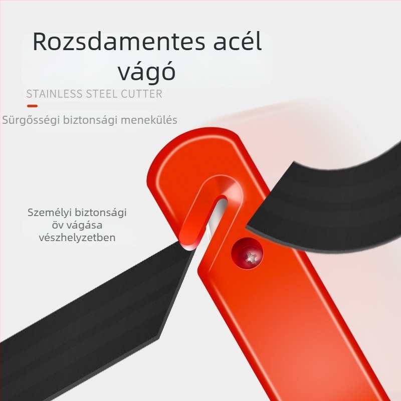 Autós biztonsági ütő és ablakbetörő (ABS műanyag; többfunkciós tűzoltó-mentő eszköz; testreszabás elérhető)