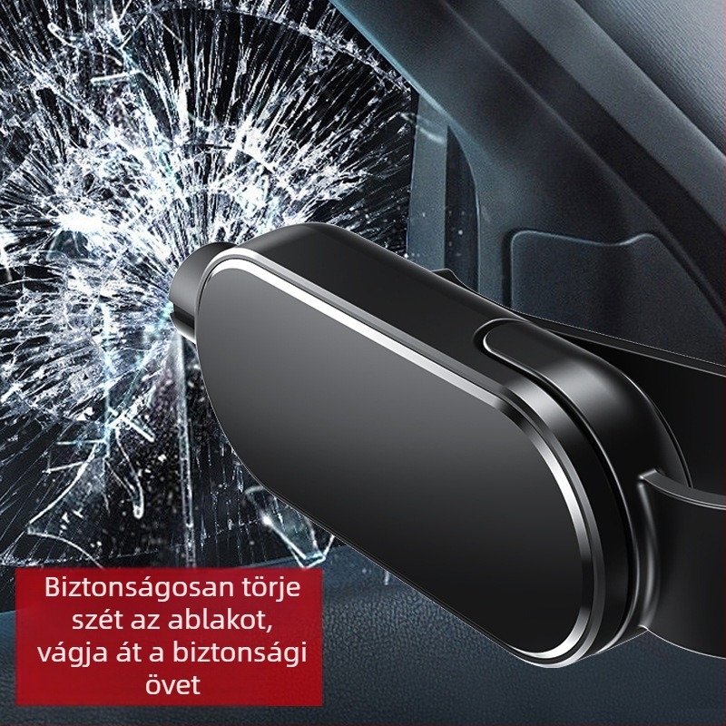Gépjármű ablakbetörő — Többszörös funkciójú biztonsági kalapács vágóval; Anyag: Műanyag; Testreszabás elérhető; Márka: Egyéb
