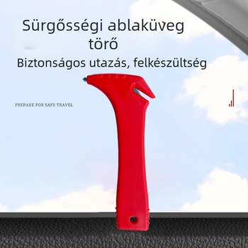 Autó biztonsági kalapács – kétfunkciós vészhelyzeti eszköz üvegbetörővel és menekülési funkcióval; Anyag: ABS+acél; Tömeg: 53 g; Márka: Car shixing
