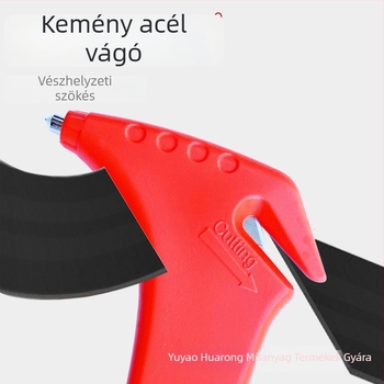 Autó biztonsági kalapács – kétfunkciós vészhelyzeti eszköz üvegbetörővel és menekülési funkcióval; Anyag: ABS+acél; Tömeg: 53 g; Márka: Car shixing