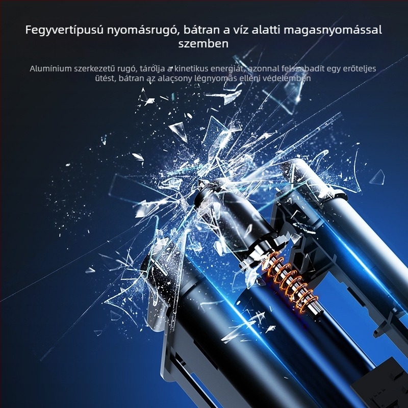 Autós biztonsági kalapács, többszínű LED-lámpával, riasztással és ablaktörővel — három az egyben világítással (Márka: Group Chi; Anyag: alumínium ötvözet + ABS + PC + acél; Súly: 0,3 kg)