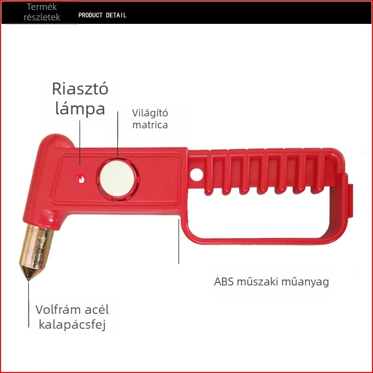Riasztóval ellátott autóbuszbiztonsági kalapács, lopás elleni védelem, nemzeti szabvány szerint, ellenőrzési jelentéssel