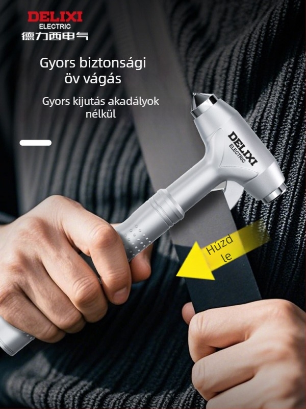 Autó Biztonsági Kalapács Ablakszakító és Kimenekítő Eszköz