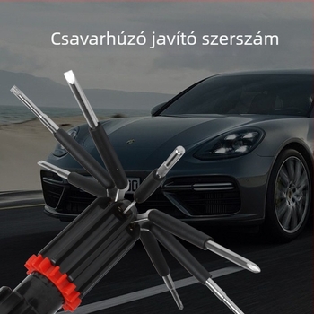 Autóbiztonsági kalapács ablakbetöréshez, 8–in–1 túlélő eszköz