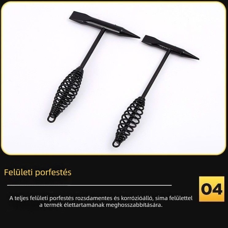 Rugóval szerelt villanyszerelő kalapács hegesztéshez, fej magas széntartalmú acélból, nyél acélból, 300g/500g