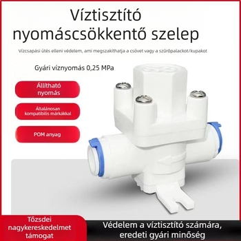 Vízpurifikálóhoz nyomáscsökkentő szelep, állítható, nyomás stabilizálás, hidraulikus ütés elleni védelem, csőillesztések