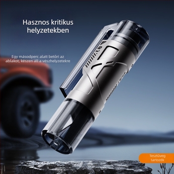 Bochi Autómentő szerszám — mini hordozható, kétfunkciós sürgősségi eszköz; üvegtörő és biztonsági vágó; anyag: wolfram acél + cink ötvözet + ABS; súly 0,15; testreszabható