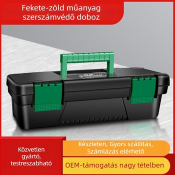 PP műanyag szerszámosláda, hordozható, egyrétegű kivitel, otthoni használatra és szerszártároláshoz