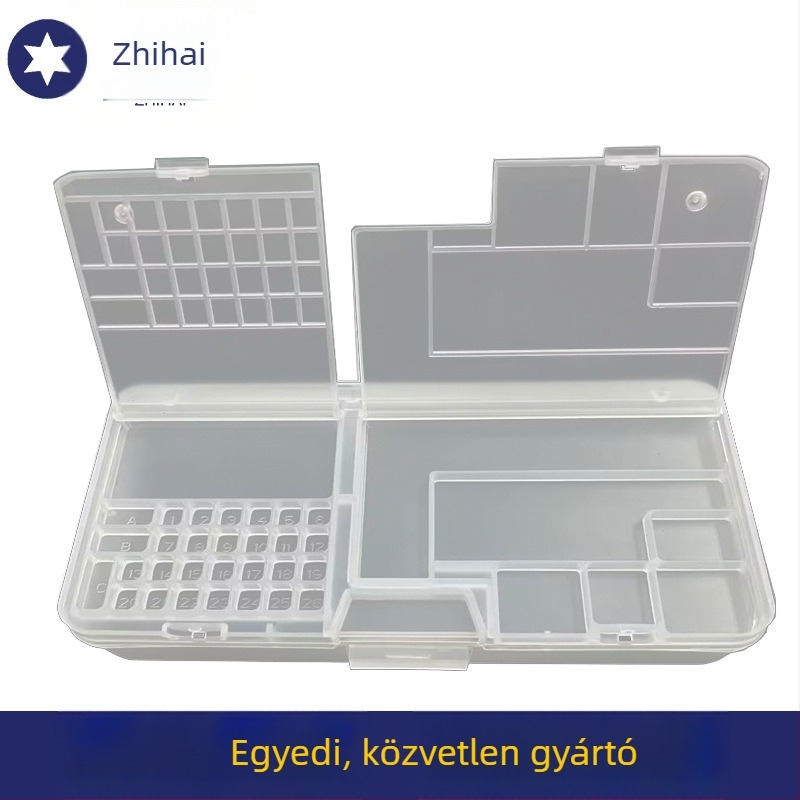 Téglalap alakú, kétszintes, átlátszó műanyag szerszámkészlet-doboz elektromos csomagokhoz és hardver táskákhoz, teherbírás 1