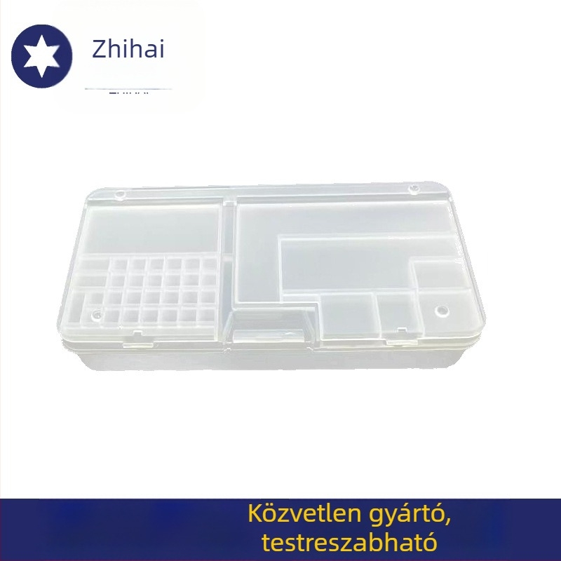 Téglalap alakú, kétszintes, átlátszó műanyag szerszámkészlet-doboz elektromos csomagokhoz és hardver táskákhoz, teherbírás 1