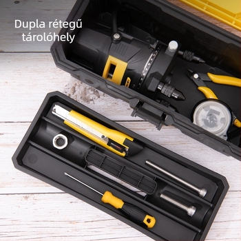 Műanyag szerszámtároló doboz, márka Deli, modell DL432615