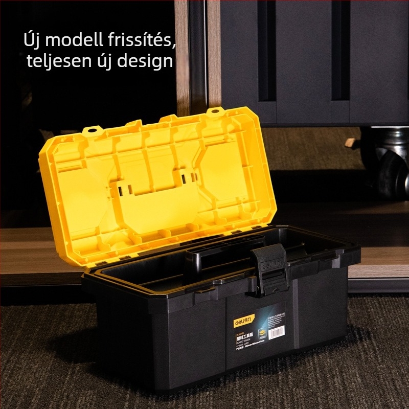 Műanyag szerszámtároló doboz, márka Deli, modell DL432615
