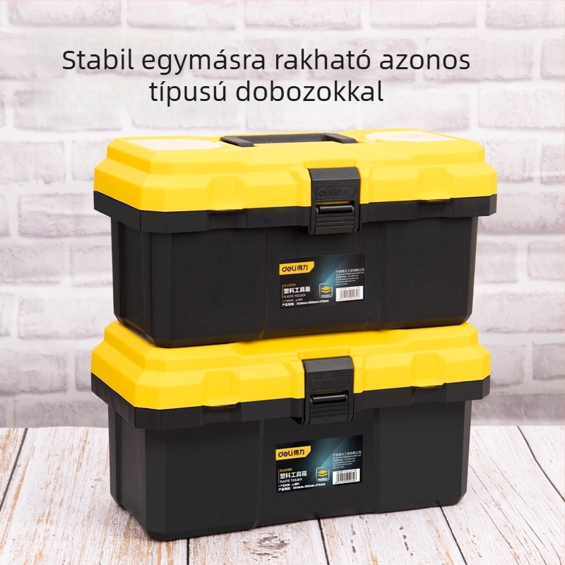 Műanyag szerszámtároló doboz, márka Deli, modell DL432615