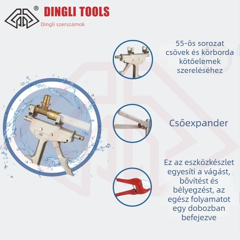 Csúszó rögzítőfogó típusú szegecskés, csőkibővítő, PERT cső, kézi csúszó rögzítő eszköz telepítéshez és karbantartáshoz