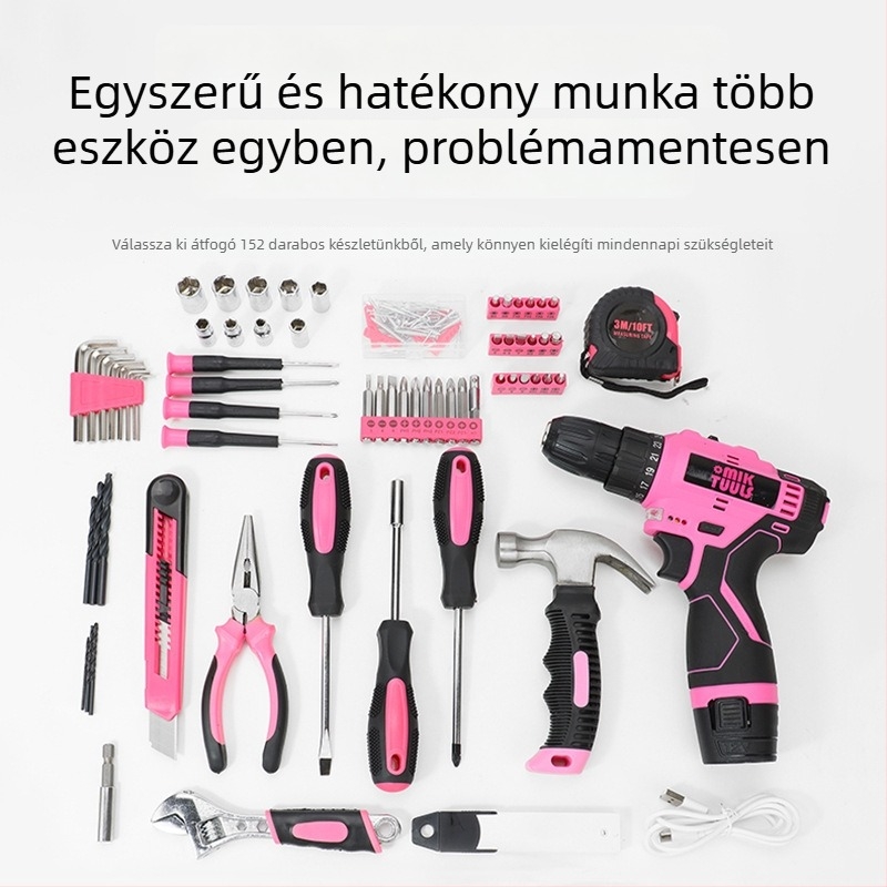 Help 152 darabos készlet szénacél szerszámokkal háztartási karbantartáshoz dobozban