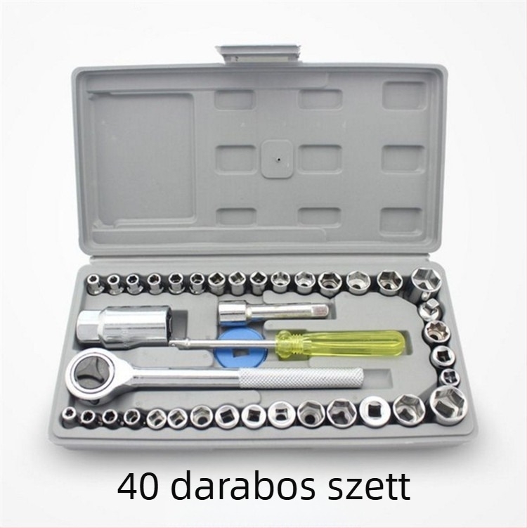 40 darabos csőkulcs készlet autó- és motorkerékpár javításához – magas széntartalmú acél, metrikus/imperiális szabvány, javító készlet