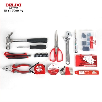 Delixi Electric háztartási szerszámkészlet, többfunkciós javító készlet, 78 darab, szétszerelési eszközök, otthoni használatra