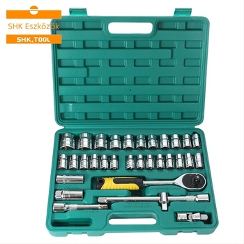32 darabos Socket Wrench készlet csattal – autójavításhoz, metrikus, 4 kg