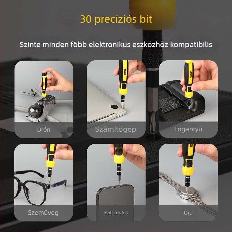 Deli DL1033D csavarhúzó készlet többfunkciós precíziós bitekkel, szénacélból, otthoni PC, telefon és karóra javítására