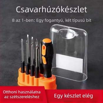 Csavarhúzó készlet - 8 az 1-ben multifunkcionális szerszámkészlet, mágneses, szigetelt, szénacél