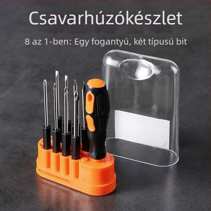 Csavarhúzó készlet - 8 az 1-ben multifunkcionális szerszámkészlet, mágneses, szigetelt, szénacél