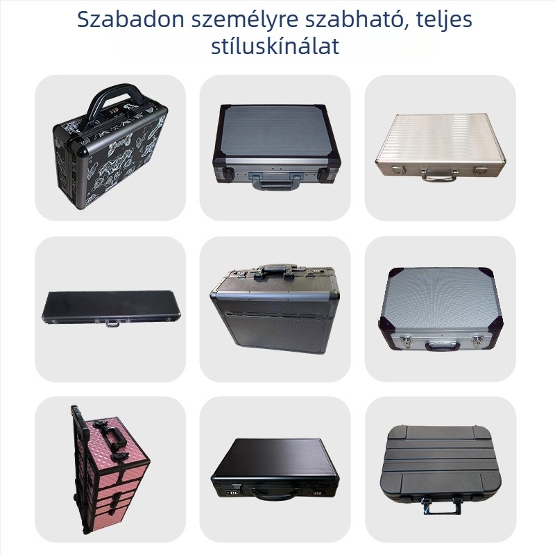 Jingda fém szerszámos doboz, alumínium ötvözet, hordozható összecsukható dizájn, szerszámtároló doboz