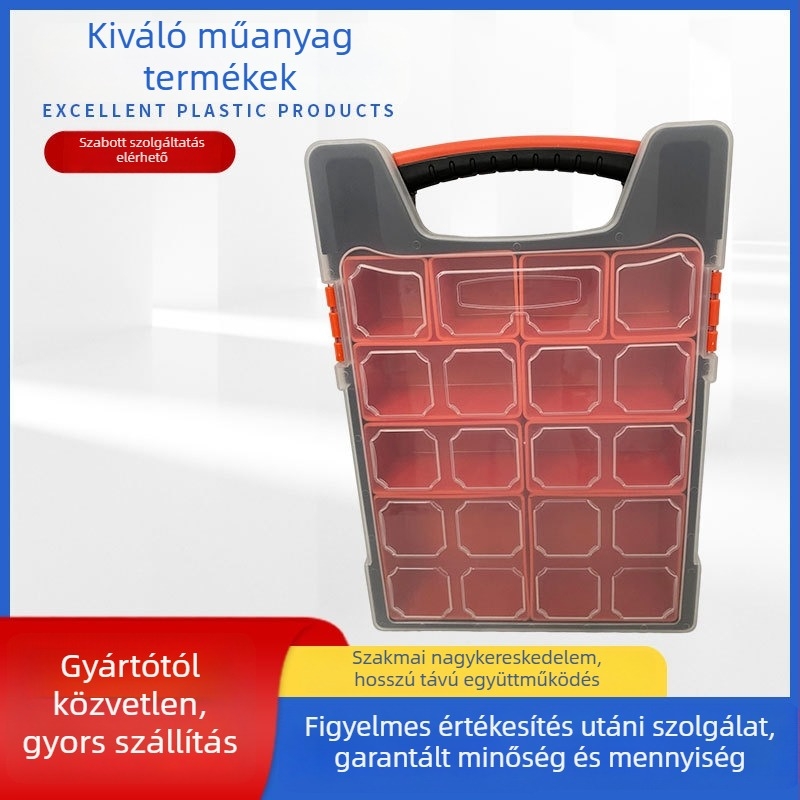 Műanyag szerszámdoboz PP vázzal, 2,5 kg terhelhetőség, alkatrész doboz sorozat