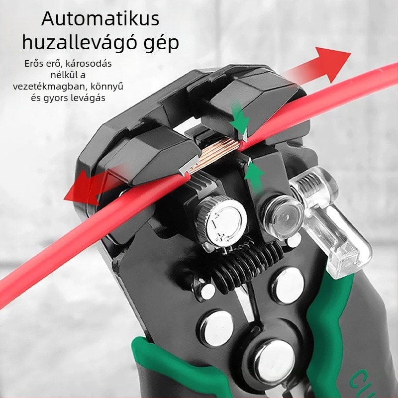 8 részes háztartási javító készlet automata Vezeték-szigetelés fogóval és csavarhúzóval, szénacélból, elektromos munkákhoz