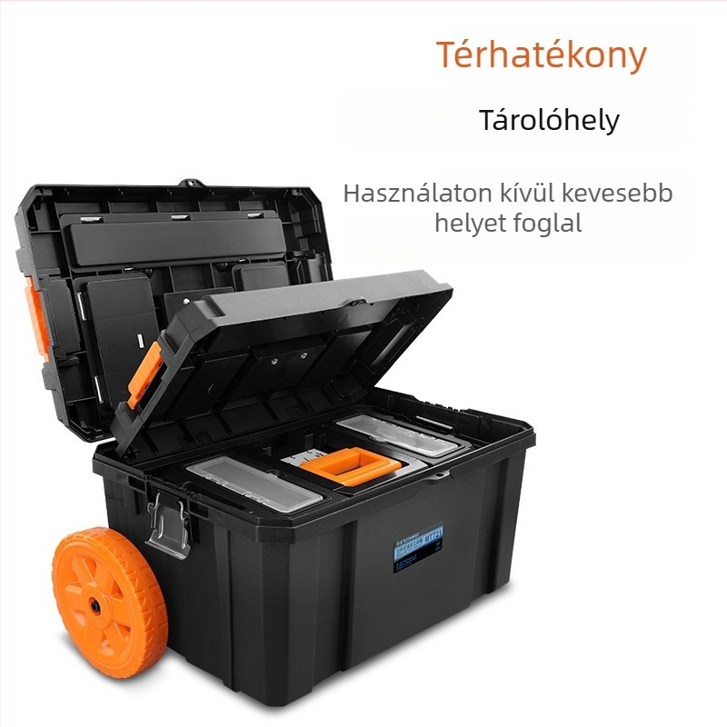 Qingwei Görgős szerszámtartó – Stackelt kialakítás, Többfunkciós szerszámtároló, Javító doboz, Villanyszerelő doboz