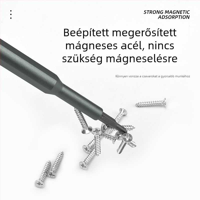 Szerszámkészlet számítógépekhez, szemüveghez és mobiltelefonokhoz – 26 darabos készlet, 4 mm-es bitek, mágneses, S2-es szerszámacél, nem szigetelt