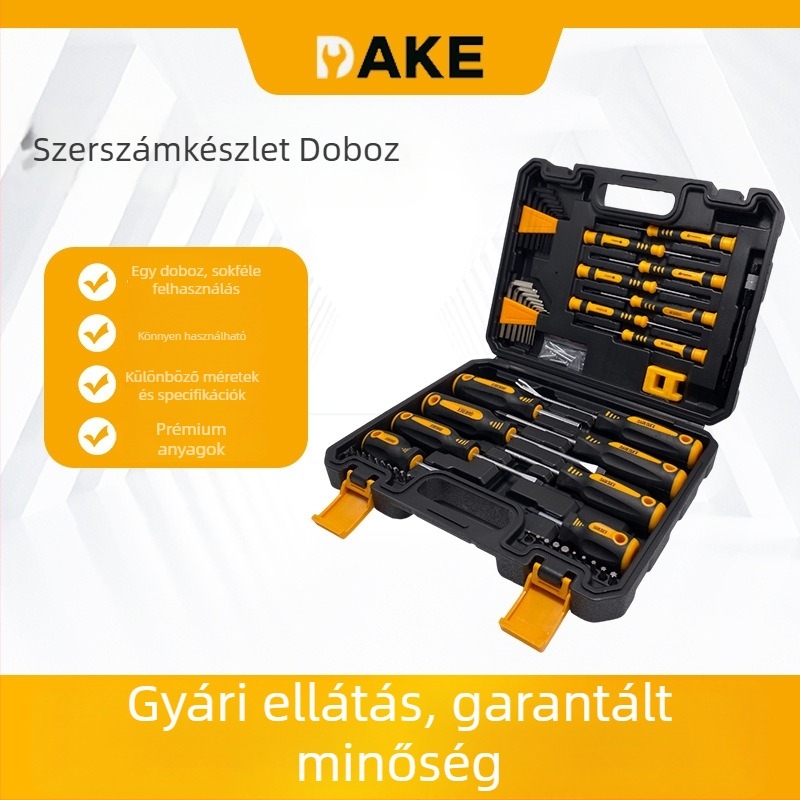 DARK DUCK 53 darabos csavarhúzó bit készlet, mágneses, króm-vanádium acél, kézi hordozható készlet faipari és javítási feladatokra egy többfunkciós szerszámos dobozban