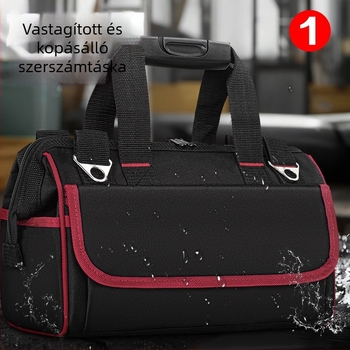 Villanyszerelő és asztalosok számára készült szerszámtáska — vastagított, vízálló, kopásálló vászon, nagy szerszámtároló kapacitással