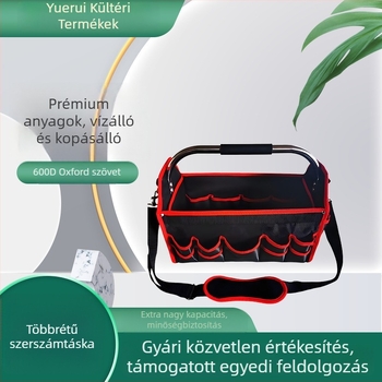Villanyszerelő szerszámtáska, strapabíró Oxford vászonból, nagy kapacitású