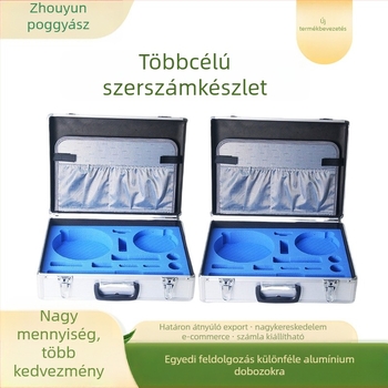 Alumíniumötvözetes szerszámkészlet-doboz, többfunkciós tároló: eszköztároló, műszer-tároló és orvosi eszközök tároló