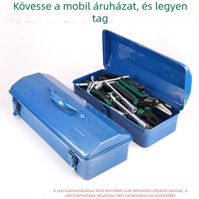 Takson fém szerszámtároló ládája, modell 350 vastag falú, javító eszközök, háztartási tárolás, hordozható vas szerszámtároló 410