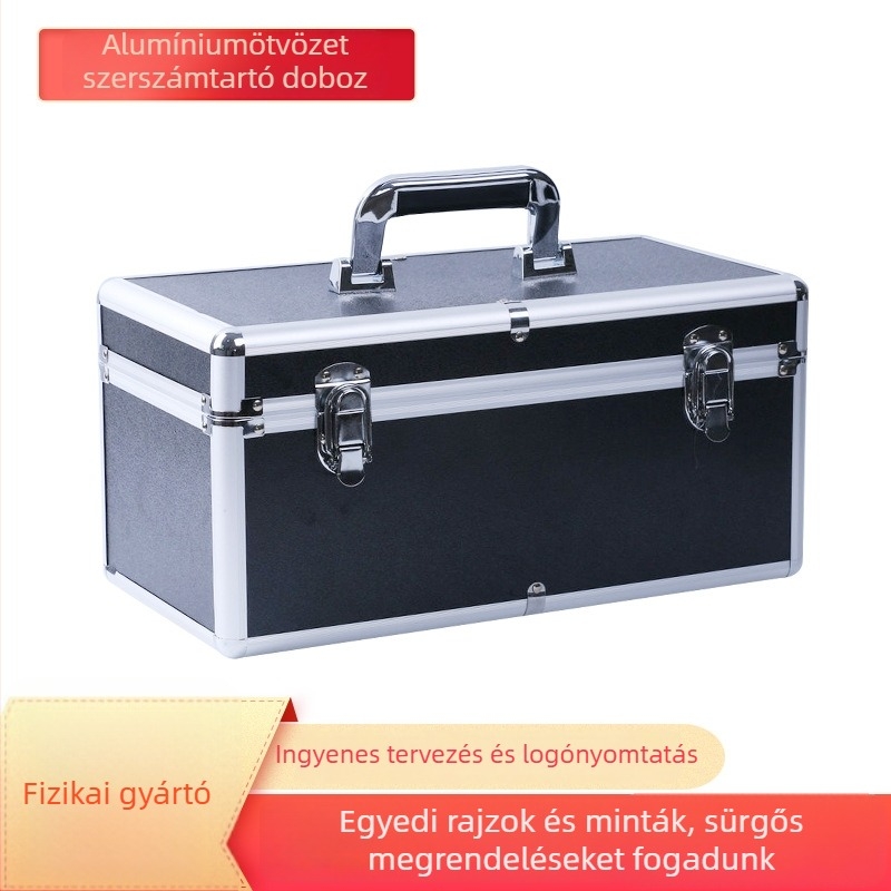 Hordozható flight case alumínium ötvözetben, szerszámok, eszközök és orvosi ékszerek tárolására, ütésálló és vízálló