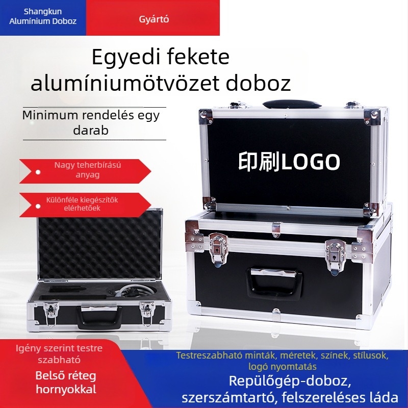 Alumínium ötvözetű szerszámtartó doboz EVA béléssel, ütéscsillapító kialakítással