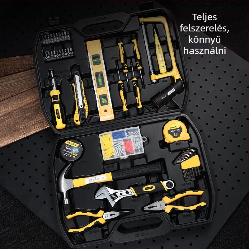 Deli hordozható szerszámosláda, 116 darabos készlet víz- és elektromos karbantartáshoz