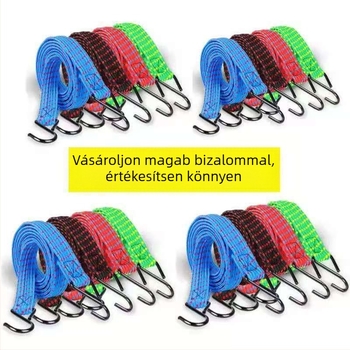 Járművekhez univerzális rugalmas szalag, kopásálló vastag gumiszál, teherbírás 10 kg