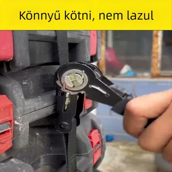 Ratchet heveder önzáró csattal, széles és vastag kivitel motorkerékpár csomagokhoz